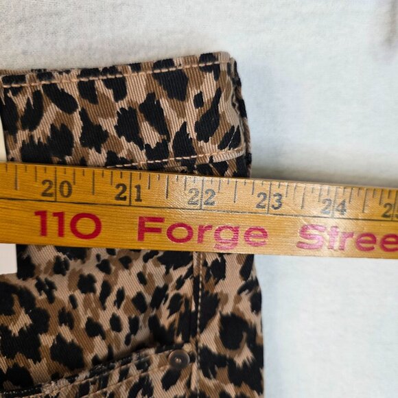 Terra & Sky Womens Plus Size 22W Petite Core Straight Leg Leopard Print Jeans - Picture 6 of 7